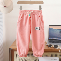 Boys and girls pants spring and autumn 24 new spring clothes spring children's sports pants big boys and girls trendy casual pants  Pink