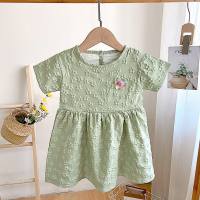 Girls summer dresses, children's skirts, high-end girls, middle and older children's summer dresses for girls  Green