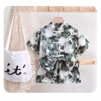 New Chinese style children's new children's clothing boys' Hanfu summer clothes ancient style suits boys' middle and large children's new Chinese style national style  Deep Green