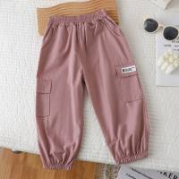 2024 Spring New Children's Overalls for Boys and Girls Korean Style Casual Trousers  Pink