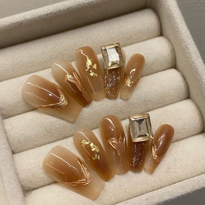 Pegatinas de uñas sin costura para decoración de uñas, hechas a mano, de nivel medio