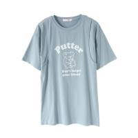 Stillkleidung zum Ausgehen Hot Mom Sommerkleid Fashion Print Kurzarm T-Shirt Top Oberbekleidung Stillkleidung Sommer  Blau