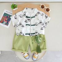 Hanfu Junge altes Kostüm Sommeranzug Kinder Nationalstudien Leistungskleidung im chinesischen Stil Sommerkleidung Junge Baby Tang-Anzug zweiteiliger Anzug  Grün