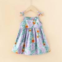 Mädchenkleid für Kinder im Ins-Stil, Prinzessinnen-Hosenträgerrock, koreanischer Stil, Kinderkleidung, Blumenrock  Lila