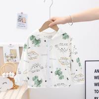 Pure cotton baby sun protection clothing thin long-sleeved jacket men and women breathable air-conditioning shirt top baby summer skin clothing  Multicolor