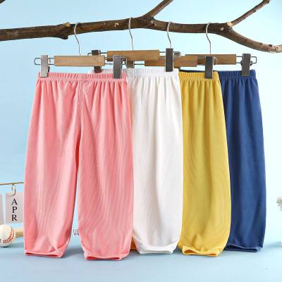 Children's anti-mosquito pants summer thin ice silk trousers boys' leggings all-match girls' bloomers casual pants summer