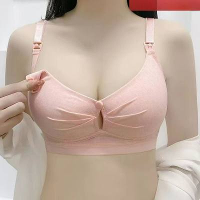 [Manufacturer] Colored cotton nursing bra for pregnancy, gathered and stylish, special front-button breastfeeding bra for pregnant women