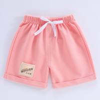 Children's summer shorts outerwear children's clothing Korean version boys and girls solid color shorts small children's open crotch casual pants  Pink