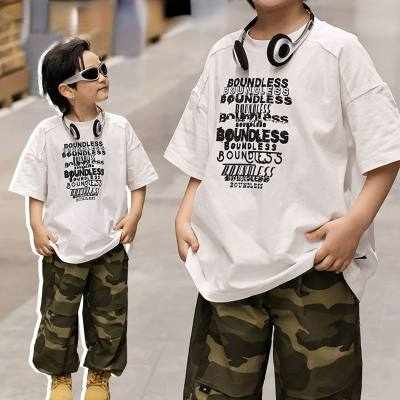 Roupas infantis japonesas para meninos, camiseta de manga curta, roupas de verão para crianças, estilo de menino, camiseta branca de verão