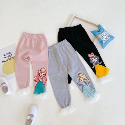 Children's clothing girls leggings spring and autumn outer wear thin style girls new cartoon animation children's long pants