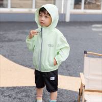 UPF50+ children's sun protection clothing boys and girls summer ultra-thin anti-ultraviolet jacket baby outerwear breathable sun protection clothing  Green