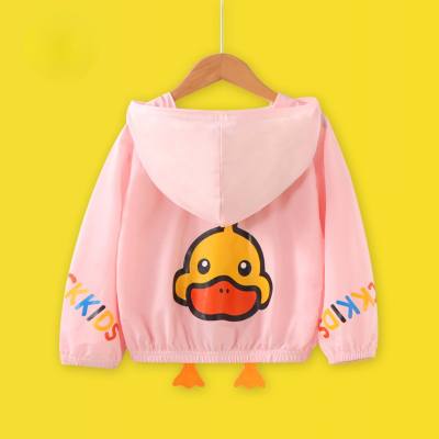 Hello little yellow duck children's summer sun protection clothing boys and girls outdoor clothing jackets children's clothing breathable children's clothing tops summer clothing