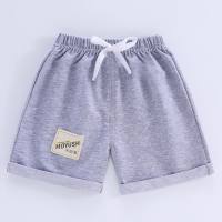 Children's summer shorts outerwear children's clothing Korean version boys and girls solid color shorts small children's open crotch casual pants  Gray