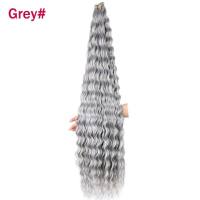 Perruque crochet cheveux fibre chimique vague profonde cheveux en vrac 30 pouces 120 grammes de cheveux pour femmes fil haute température  Style 1