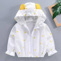 Girls autumn coat new style children's sun protection clothing autumn air conditioning shirt girls baby light top outer wear coat  Yellow