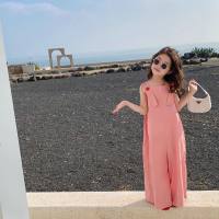 Mädchen Hosen Koreanischen Stil Overall Overall Breite Bein Hosen 24 Sommer Kleidung Neue Außenhandel kinder Kleidung Dropshipping  Rosa