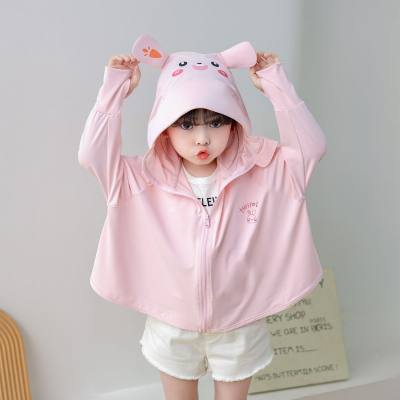 Summer ice silk children's sun protection clothing cartoon thin breathable sun protection clothing anti-ultraviolet boys and girls sun protection jacket