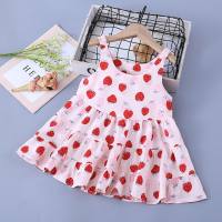 Children's dresses summer new style girls' dresses skirts for middle and large children princess  Pink