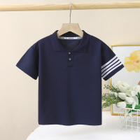New summer children's short-sleeved T-shirt boys' Polo shirt  Navy Blue