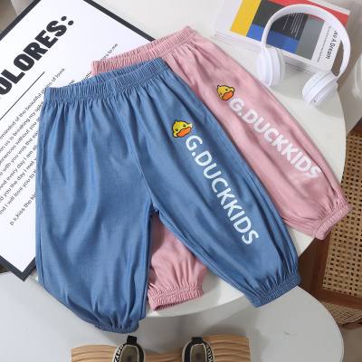 New summer children's anti-mosquito pants for boys and girls thin outer wear baby casual breathable nine-point pants