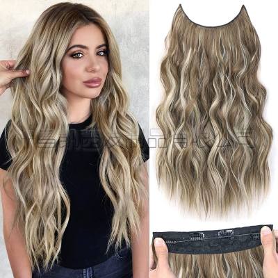 Ace Wig European and American Gradient Big Wave Long Curly Wig One-piece Freely Adjustable Fish Line Hair Extension