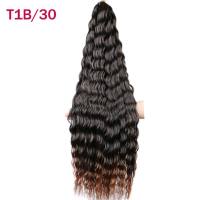 Peruca de crochê cabelo sintético onda profunda cabelo em massa 30 Polegada 120g cabelo feminino fio de alta temperatura  Estilo 3