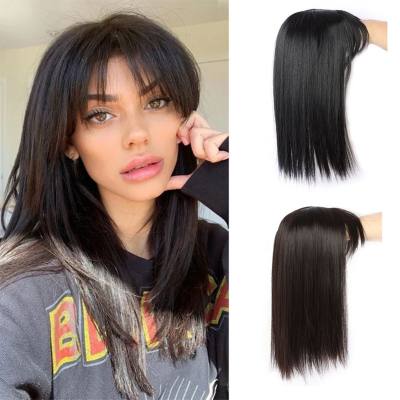 Wig patch on top of head to cover gray hair, natural and traceless hair growth, light and traceless air bangs patch