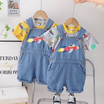 Fashionable spaceship short-sleeved suit for young and middle-aged boys, trendy summer style short-sleeved suit