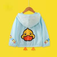 Hello Little Yellow Duck ملابس الأطفال الصيفية للحماية من الشمس للأولاد والبنات ملابس خارجية وسترات ملابس أطفال ملابس أطفال قابلة للتنفس ملابس صيفية  أزرق
