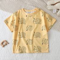 Neue kurzarm T-shirt für kinder mädchen sommer tragen baby baby sommer kinder tragen 2024 jungen Koreanischen stil kinder tragen tops  Gelb