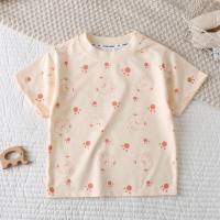 Neue kurzarm T-shirt für kinder mädchen sommer tragen baby baby sommer kinder tragen 2024 jungen Koreanischen stil kinder tragen tops  Aprikose