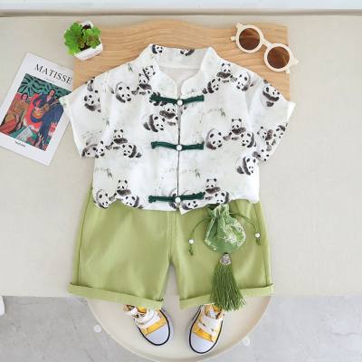Hanfu Junge altes Kostüm Sommeranzug Kinder Nationalstudien Leistungskleidung im chinesischen Stil Sommerkleidung Junge Baby Tang-Anzug zweiteiliger Anzug