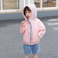 UPF50+ children's sun protection clothing boys and girls summer ultra-thin anti-ultraviolet jacket baby outerwear breathable sun protection clothing  Pink