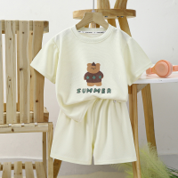 Children's short-sleeved suits summer new boys' clothes girls' shorts clothing t-shirts baby summer clothes children's clothing wholesale  White