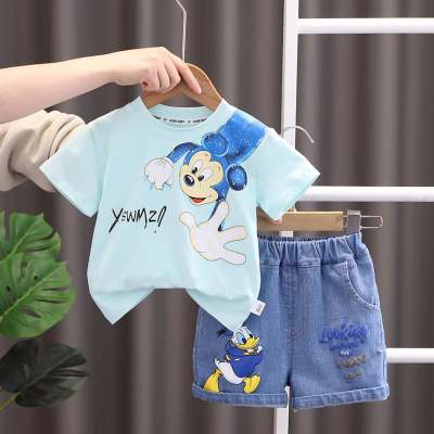 Ropa para niños, camiseta de manga corta a rayas con oso, ropa japonesa de moda de estilo coreano, verano 2023