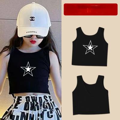 Little girl's new style fashion vest cute girl summer personality dance slim sleeveless top 2024