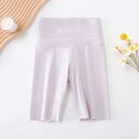 Girls summer five-point shark pants 2024 new children's thin outer leggings baby Korean yoga pants sports cycling pants  Purple