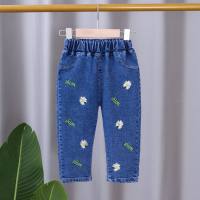 2024 new Korean version spring and autumn girls jeans trousers children's spring and autumn style baby spring clothes loose stylish pants  Multicolor
