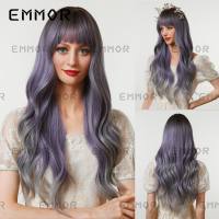 Christmas and Halloween festival cosplay anime style air bangs big waves multi-color wigs for women  Style 3