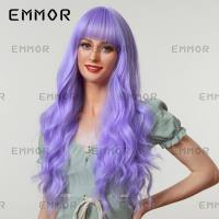 Christmas and Halloween festival cosplay anime style air bangs big waves multi-color wigs for women  Style 2