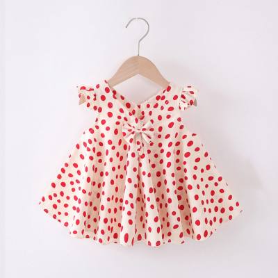 فستان بناتي من القطن لصيف جديد فستان الأميرة للأطفال تنورة فتاة صغيرة النسخة الكورية فستان سترة للأطفال بأكمام قصيرة