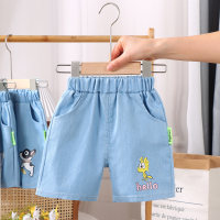 2023 جينز صيفي جديد للأطفال ملابس خارجية عصرية بنطال رفيع للأولاد والبنات شورت كوري غير رسمي  متعدد الألوان