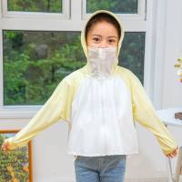 Ropa de protección solar para niños seda de hielo verano transpirable anti-ultravioleta capa femenina sombrilla al aire libre upf50 ropa para padres e hijos niñas  Amarillo