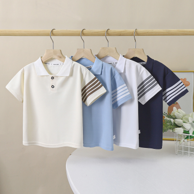 Children's short-sleeved T-shirt summer new boys Polo shirt Korean style lapel summer wear half-sleeved thin children's clothing
