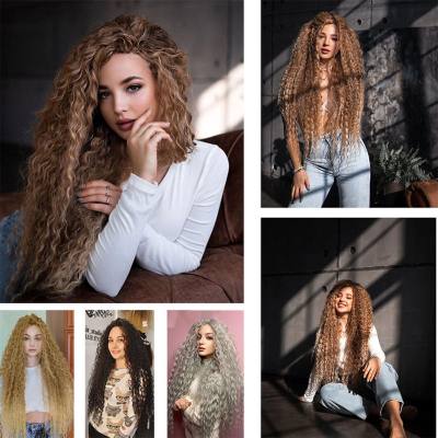 Wig crochet hair chemical fiber Deep Wave Bulk Hair 30 inches 120 grams of women's hair high temperature wire