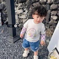 2022 Sommer Neues Eltern-Kind-Outfit Kurzarm-T-Shirt im Mutter-Kind-Stil Modische und vielseitige Internet-Promi-Oberteile für mittelgroße und große Kinder  Weiß