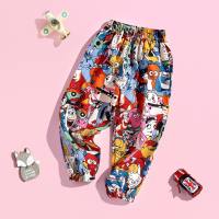 Children's anti-mosquito pants Korean style trendy sports pants for baby girls thin summer style chiffon cartoon print anti-mosquito pants  multicolor