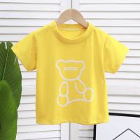 2024 new iceberg cotton children's short-sleeved T-shirt boys and girls summer baby half-sleeved trendy one-piece drop shipping  Yellow