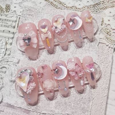Pure desire, clear feeling, gentle fairy girl, diamond nail stickers, fake nail stickers, wearable nail stickers, finished product, detachable