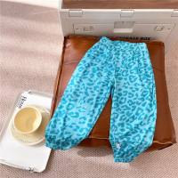 Children's spring and summer casual pants for boys, ice silk anti-mosquito sports pants for baby girls, medium and large children's ice-feeling leggings  Blue